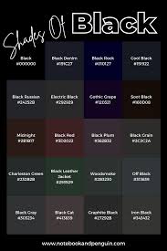 95 black hex codes incl swatches and