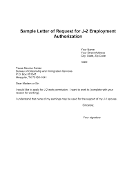 Sample Letter Of Request For J 2 Employment Authorization