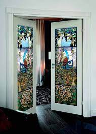 Vinyl Sticker Door With A Stained Glass