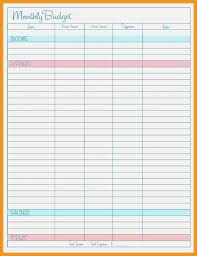 50 Bright Free Monthly Budget Chart