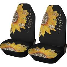 Monogrammed Car Seat Covers Sunflower