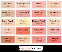 Peach Color With Names Hex Rgb