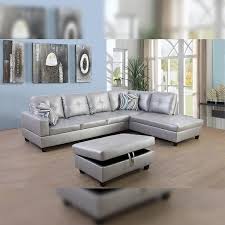 Faux Leather Sectional Sofa Set Sh9515b