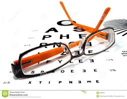 Reading Glasses On Eye Chart Stock Image Image Of Vision