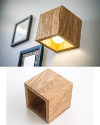 Solid And Rustic Wood Wall Lamp Wall