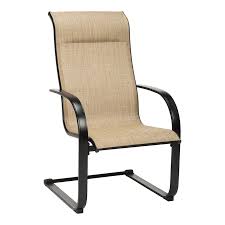 Walmart is also a good place to look. Garden Treasures Pelham Bay Set Of 6 Black Metal Frame Spring Motion Dining Chair S With Tan Sling Seat In The Patio Chairs Department At Lowes Com