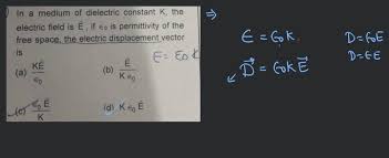 In A Medium Of Dielectric Constant K