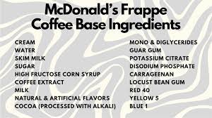 all ings in a mcdonald s frappe