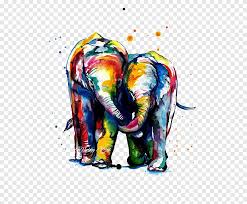 Children's coloring pages and connect the coloring pages are fun for children of all ages and are a great educational tool that helps children. Multicolored Elephants Illustration Canvas Print Watercolor Painting Printmaking Printing Color Elephant Color Splash Mammal Png Pngegg