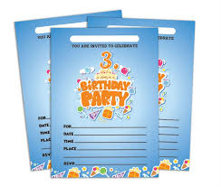 blue birthday invitation card