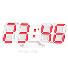 Digital 3d White Led Wall Clock