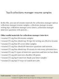 Top 8 Collections Manager Resume Samples