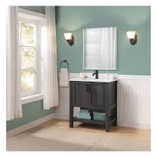 Incredible bathroom home depot mirrors lowes within 2689. Glacier Bay Grafton 30 Inch 2 Door Bathroom Vanity In Weathered Dark Brown Finish With Eng The Home Depot Canada