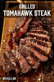 tomahawk steak on the grill hey grill
