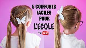 5 coiffures faciles et rapides pour l'école - YouTube