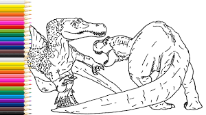 spinosaurus vs t rex drawing for kids
