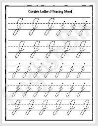 With that in mind, it's important to note that cursive has many different styles and fonts and this page focuses on d'nealian cursive. Cursive Letter J Tracing Worksheet Englishbix