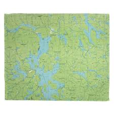 Me Moosehead Lake Me 1985 Topo Map Blanket Nautical