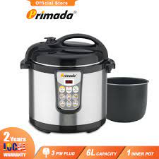 A pressure cooker is basically a pot with a really tight fitting lid and some safety valves. Primada 6 Liter Pressure Cooker Pc6010 Basic Shopee Malaysia