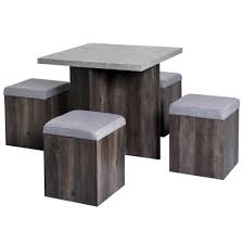 Homcom Modern Table 4 Ottoman Seats
