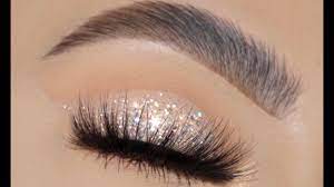 clic silver glitter eye makeup