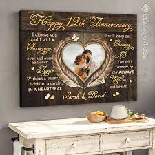 12th anniversary gift for couples 12th