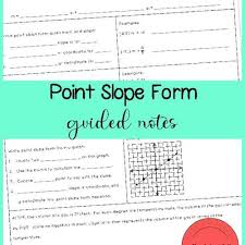 Point Slope Form Guided Notes Classful