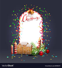 Merry Christmas Template Frame Greeting Card