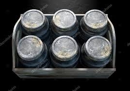 whiskey jars in a crate stock photo by