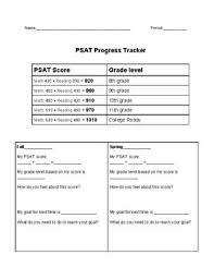 Psat Progress Tracker Benchmark Grade Levels Chart Reflection