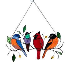 Four Birds Acryliccolorful Bird On