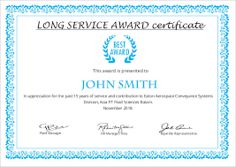 Long Service Awards Certificates Free Templates Templates Resume