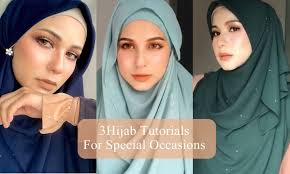 3 beautiful hijab tutorials for special