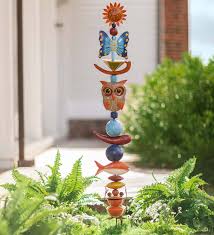 colorful totem pole wind and