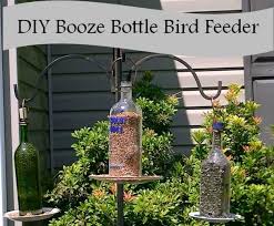 bird feeder from a liquor bottle
