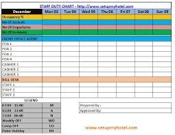 Staff Duty Roster Duty Chart Sample Format