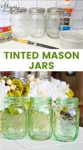 Home Decor Crafts Tinted Mason Jars