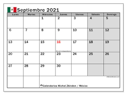Fiestas, conciertos, cine, deportes, curiosidades y festividades. Calendario Mexico Septiembre De 2021 Para Imprimir Michel Zbinden Es