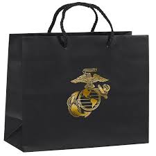 marine corps black gift bag devil dog