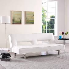 homestock white futon sofa bed faux