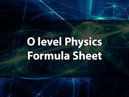 o level physics formula sheet pdf
