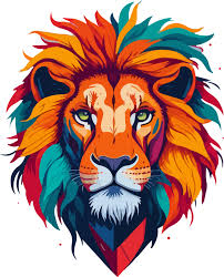 colorful lion logo png free ai