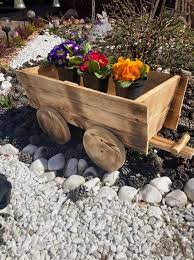 Wooden Cart Planter Wood Planter Box