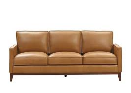 Harper Saddle Leather Sofa W Solid Wood