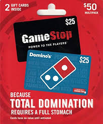 Select gift card (f2) 5. Amazon Com Dominos Gamestop Pizza And Video Game Gift Cards Multipack Of 2 25 Gift Cards