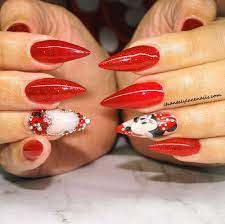 Minnie Mouse Valentines Day nail art | Minnie mouse nail art, Sculpted gel  nails, Minnie mouse nails