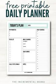 free printable daily planner template