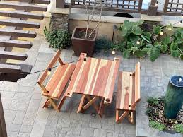 Redwood Outdoor Folding Tables