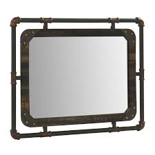 Industrial Metal Frame Wall Mirror