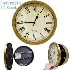 silver wall clock safe with secret